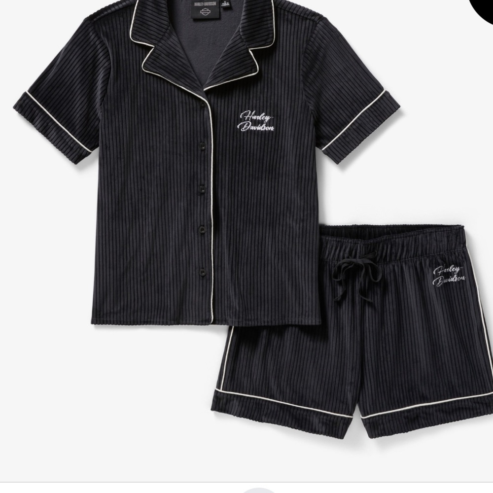 Harley-Davidson Women's Velour Black Pajama Set